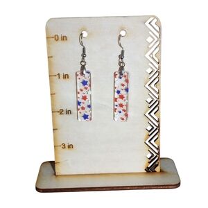 Star Spangled Bar Acrylic Drop Earrings